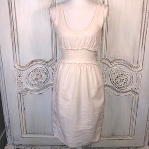 James Perse Los Angeles Linen Cotton Blend Neutral Lightly Textured Dress Size 1